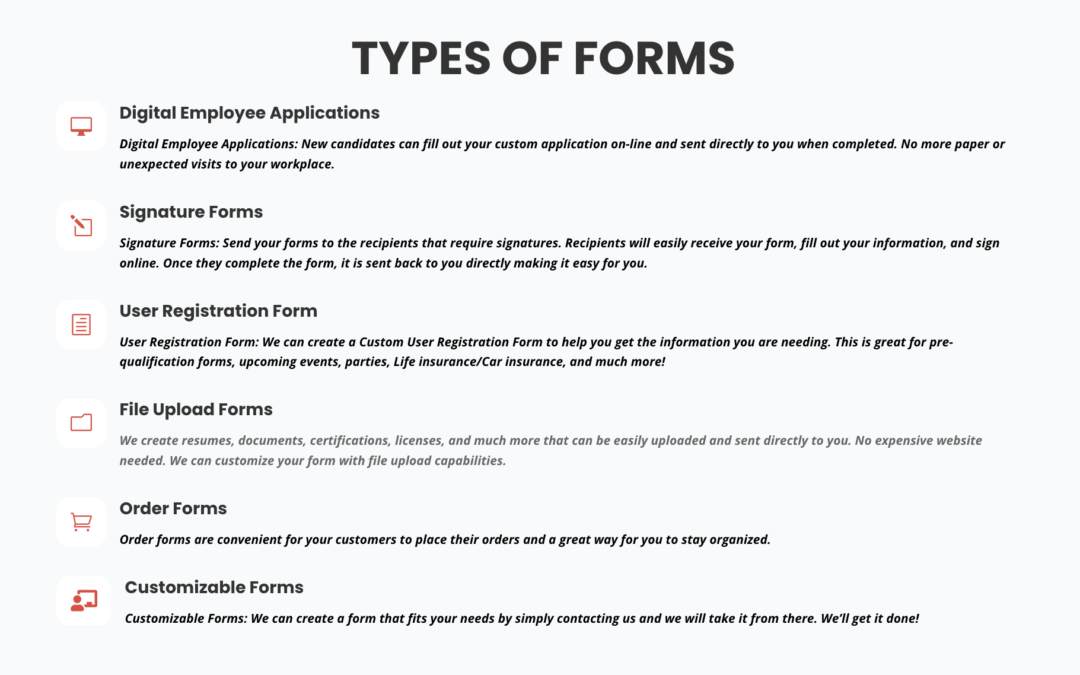 Custom Digital Forms for Your Business: Sign-Ups, Surveys, Job Applications & More